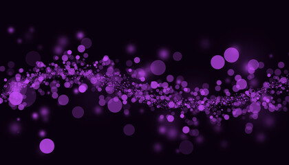 Dynamic Purple Bokeh Wave Background with Glowing Particles
