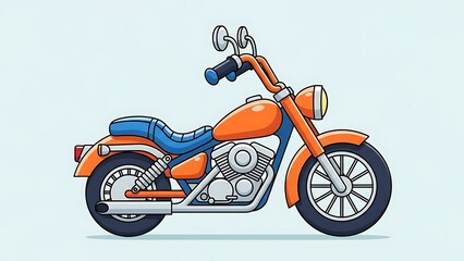 Obraz premium Orange motorcycle with blue seat.