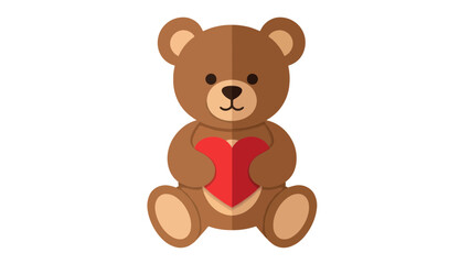Obraz premium Cute Teddy Bear Holding Red Heart