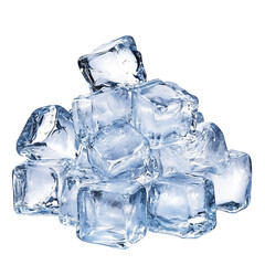 Obraz premium Pile of ice cubes background crystal accessories on transparent background.png
