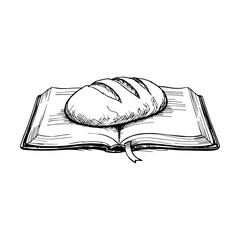 Open book with bread