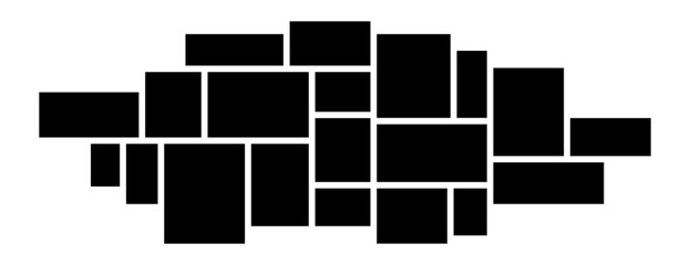 Mood board, scrapbook grid vector illustration. Photo gallery mosaic collage