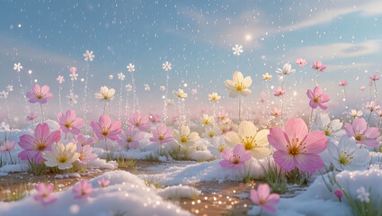 the first spring flowers in winter