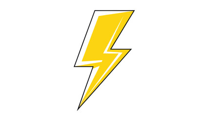 Yellow Lightning Bolt Cartoon Vector Illustration
