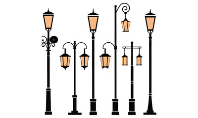 Modern and Classic Street Lamps: Ornate Lighting Fixtures, Urban and Park Streetlight Designs