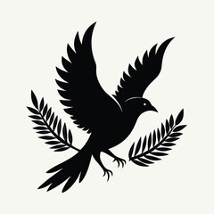 Obraz premium A simple black silhouette of a bird in flight a minimalist icon design