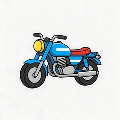 Obraz premium Vintage blue motorcycle with red seat.