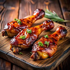 barbecue chicken drumsticks with honey bbq glaze