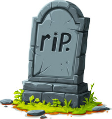 Cartoon tombstone graveyard spooky illustration r.i.p. symbol