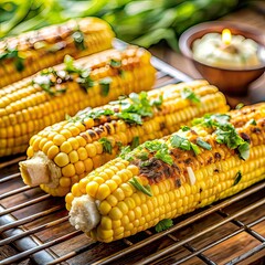  grilled corn on the cob with butter and herbs bar