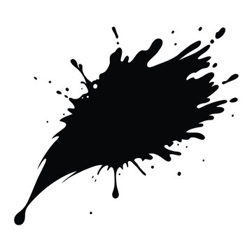 Dynamic black brushstroke splash a single expressive element in vector art