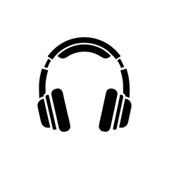 Black headphones  on a for audio or music concepts