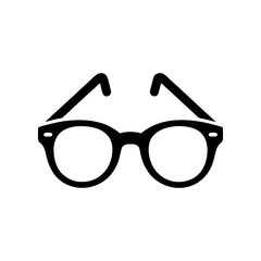 Black glasses icon with clear lenses and frames