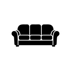 Black silhouette of a three seater sofa