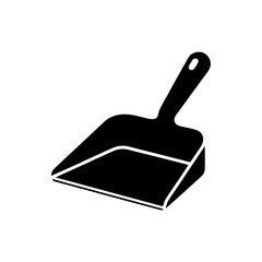 Black dustpan with handle clipart