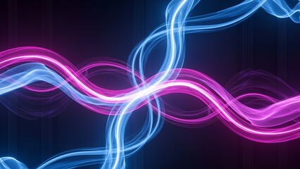 Dynamic intertwining luminous waves abstract background featuring energetic vibrant hues for