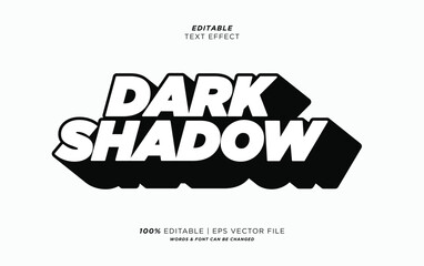 Dark shadow effect vector editable text typhograpy