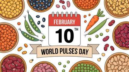 February 10th marks world pulses day with a colorful assortment of legumes.