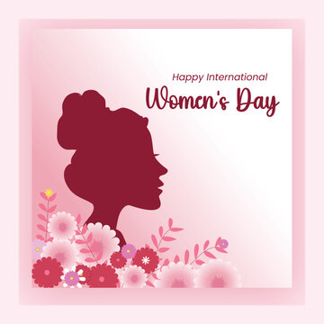 IWD, International Women's Day template, vector, banner, poster, card, logo, silhouette, illustration, design for Women's day wishes, greeting card, web, flyer, social media post, 8th march 