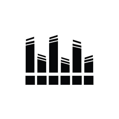 Fototapeta premium Vector illustration icon black and white bar chart icon with multiple bars on a white background