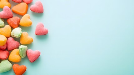 Obraz premium Assorted Heart Shaped Candies And Macarons