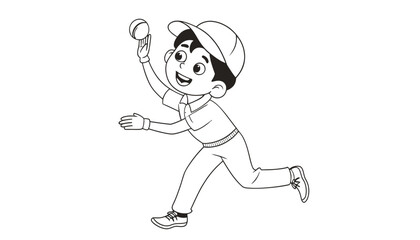 A young boy in a green cricket uniform throwing a ball with enthusiasm and energy.