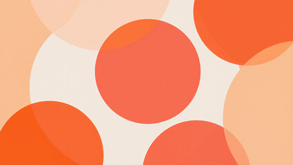 Abstract composition with orange and white circles on peach background  modern art design element