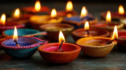 Happy Diwali Illuminated lamps for the festival