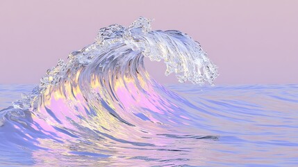 Pastel pink and purple aesthetic ocean wave breaking high resolution image