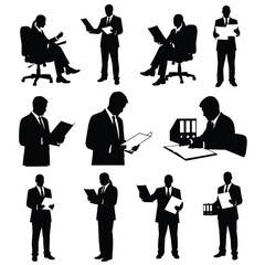 Business professionals working together in a modern office environment viewed from multiple angles