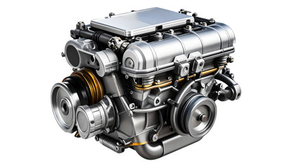 Compact straight-three gasoline engine with efficient oil pan and sump design.