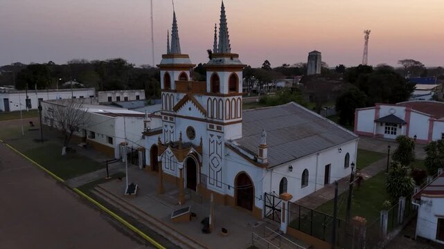 Ancient Jesuit Mission ruins of San Ignacio Mini in Misiones, Argentina. UNESCO World Heritage site surrounded by tropical forest