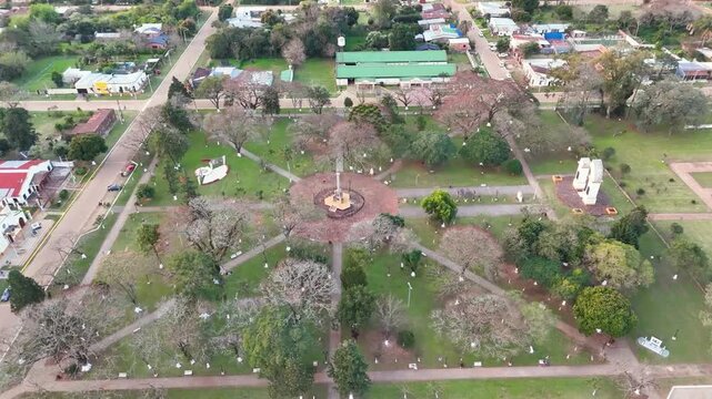 Ancient Jesuit Mission ruins of San Ignacio Mini in Misiones, Argentina. UNESCO World Heritage site surrounded by tropical forest