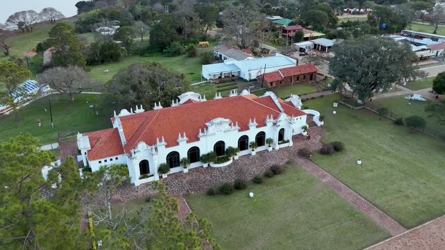 Ancient Jesuit Mission ruins of San Ignacio Mini in Misiones, Argentina. UNESCO World Heritage site surrounded by tropical forest