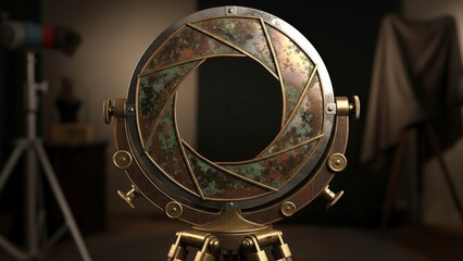 Fototapeta premium Antique Aperture Mechanism with Intricate Brass Detailing.