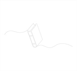 Continuous line drawing of a book vector illustration, One continuous line drawing of a book opened with a pen. Education in school and library.vektor illustration