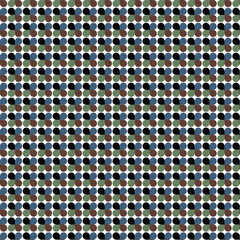 Geometric Seamless Pattern with Retro Clover Shapes on White