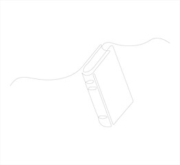 Continuous line drawing of a book vector illustration, One continuous line drawing of a book opened with a pen. Education in school and library.vektor illustration