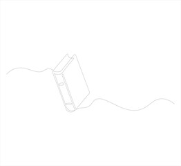 Continuous line drawing of a book vector illustration, One continuous line drawing of a book opened with a pen. Education in school and library.vektor illustration