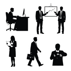 Business professionals working together in a modern office environment viewed from above