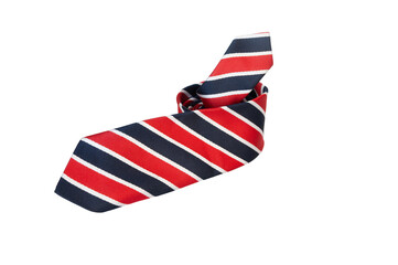 Obraz premium Shopping concept of a designer multi-colored tie isolated on a white background.