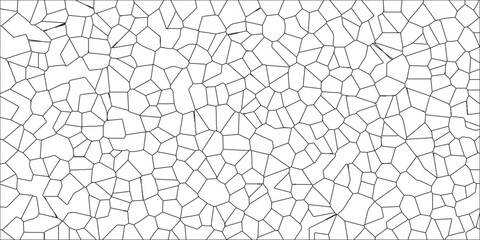 Voronoi diagram background. Seamless pattern with 3d shapes. Cement kitchen decor White Camouflage Seamless Broken Glass. Black & white broken quartz stained glass & seamless pattern vintage backgroun