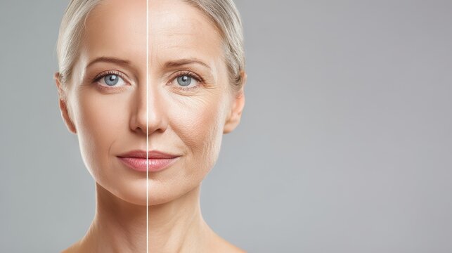 Image of attractive woman with skincare issues representing aging and youth beauty care