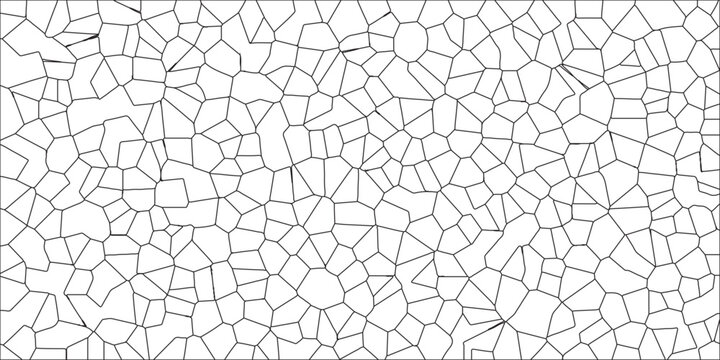 Voronoi diagram background. Seamless pattern with 3d shapes. Cement kitchen decor White Camouflage Seamless Broken Glass. Black & white broken quartz stained glass & seamless pattern vintage backgroun