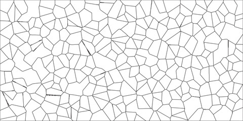 Voronoi diagram background. Seamless pattern with 3d shapes. Cement kitchen decor White Camouflage Seamless Broken Glass. Black & white broken quartz stained glass & seamless pattern vintage backgroun