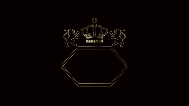 luxury gold diamond crown empty text logo