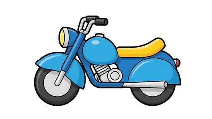 Obraz premium Blue motorcycle with yellow seat.