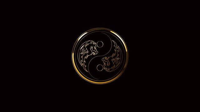 gold coin yin yang symbol