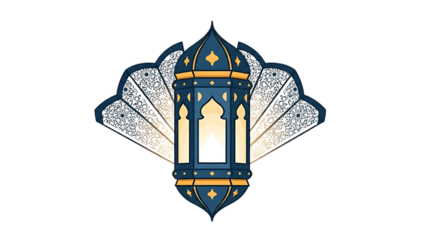 Illuminated fan-shaped lantern