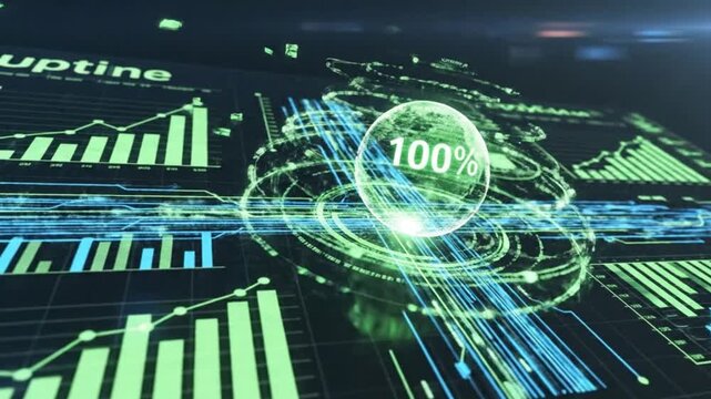 SaaS platform uptime visualization with continuous motion elements